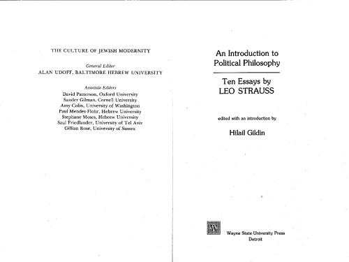 An Introduction to Political Philosophy: Ten Essays