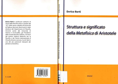 Struttura e significato della Metafisica di Aristotele