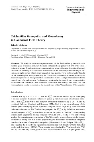 Communications in Mathematical Physics - Volume 246