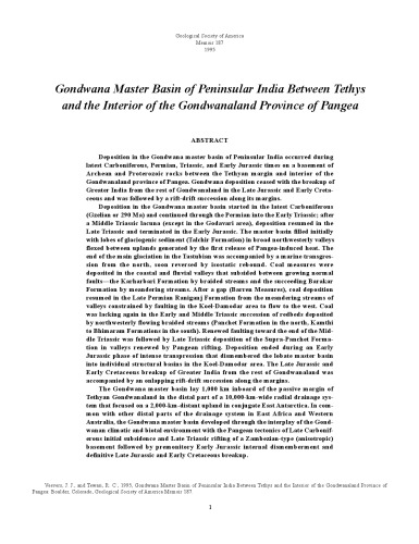 Gondwana master basin of Peninsular India between Tethys and the interior of the Gondwanaland Province of Pangea