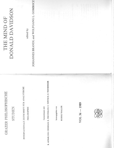 The Mind of Donald Davidson (Grazer Philosophische Studien)