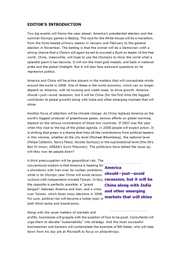 Economist: The World in 2008