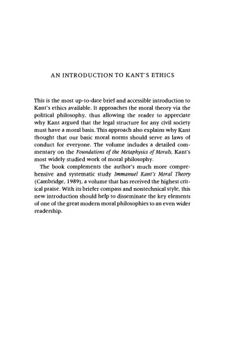 An Introduction to Kant's Ethics