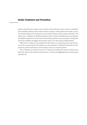 Stroke Treatment and Prevention: An Evidence-based Approach