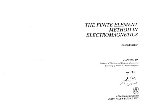 The Finite Element Method in Electromagnetics - 2nd edition