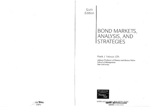 Bond markets, analysis, and strategies
