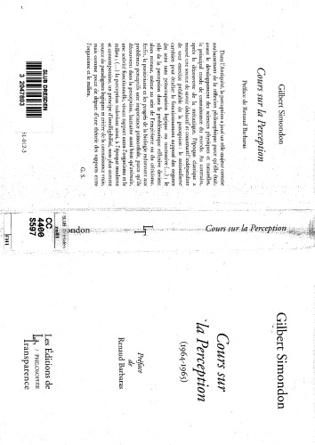 Cours sur la Perception (1964-1965)