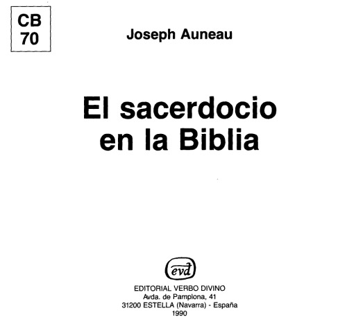 El Sacerdocio en la Biblia