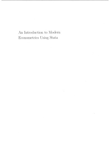 An Introduction to Modern Econometrics Using Stata
