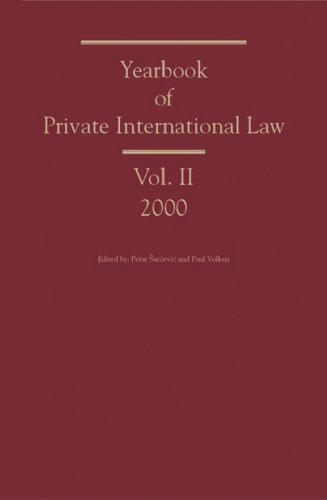 Yearbook of Private International Law, 2000 Volume II