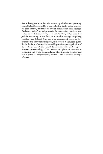 The Framework of Judicial Sentencing: A Study in Legal Decision Making