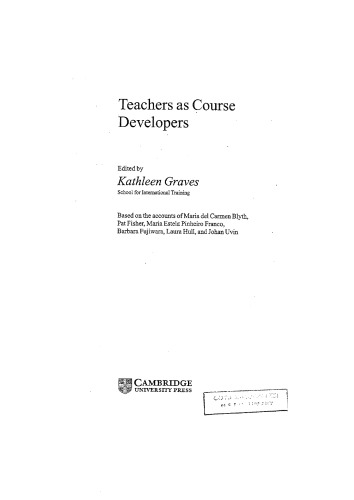 Teachers as Course Developers (Cambridge Language Education)