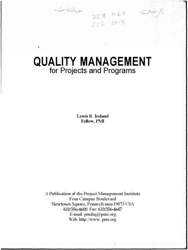 Quality Management for Projects and Programs
