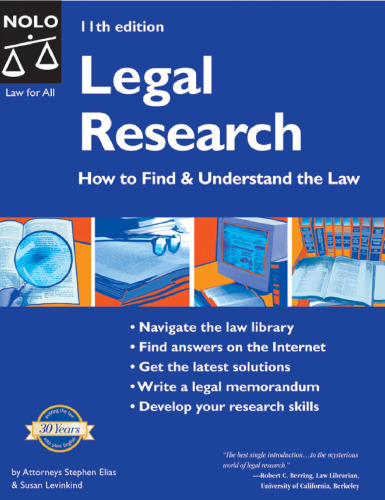 Legal Research: How to Find & Understand the Law  11th Edition