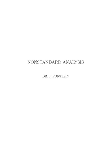 Nonstandard analysis