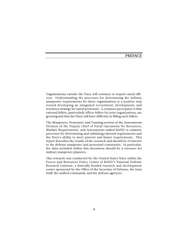 Outside the Fleet: External Requirements for Navy Officers