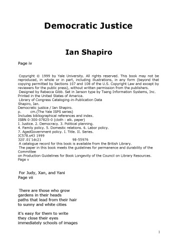 Democratic Justice (The Yale ISPS series)