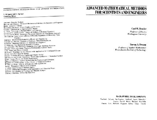 Advanced mathematical methods for scientists and engineers