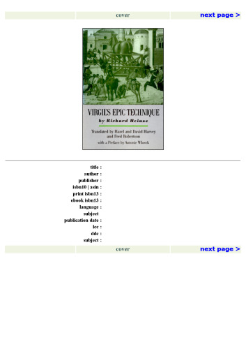 Virgil's Epic Technique