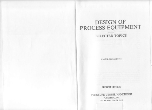 Design of Process Equipment: Selected Topics - 2nd Ed.