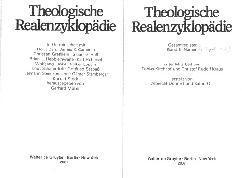 Gesamtregister, Band 2: Namen (Theologische Realenzyklopadie)