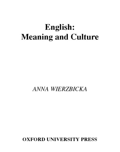 English: Meaning and Culture