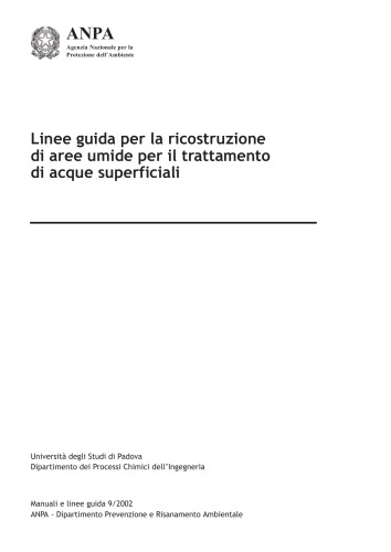 Linee guida per la ricostruzione di aree umide per il trattamento di acque superficiali
