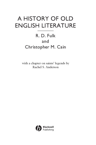 A History of Old English Literature (Blackwell History of Literature)