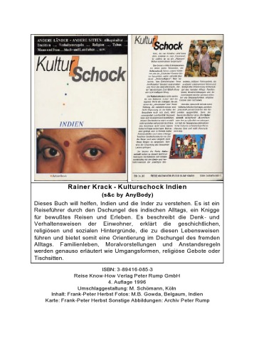 KulturSchock Indien. Uber die Begegnung mit fremden Menschen und ihrer Kultur