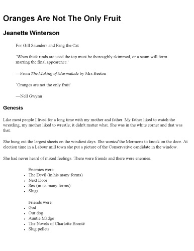 Oranges Are Not the Only Fruit