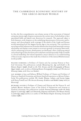 The Cambridge Economic History of the Greco-Roman World