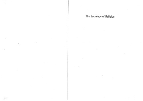 The Sociology of Religion (BSA New Horizons in Sociology)