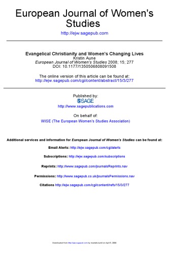 Evangelical Christianity and Women's Changing Lives (article)