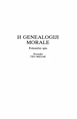 H genealogiji morale: polemični spis