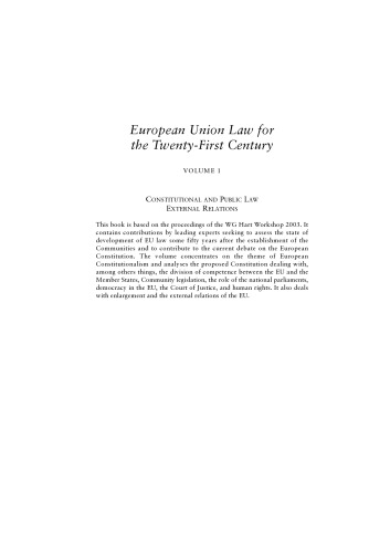 European Union Law For The Twenty-first Century: Rethinking The New Legal Order