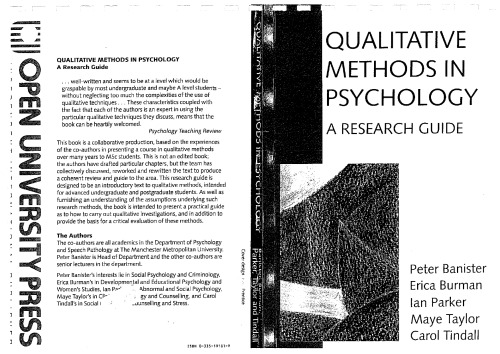 Qualitative Methods in Psychology