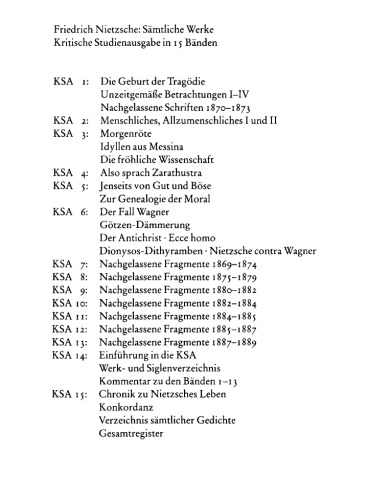 Nachgelassene Fragmente 1885 - 1887, Band 12 (Samtliche Werke. Kritische Studienausgabe in 15 Banden)