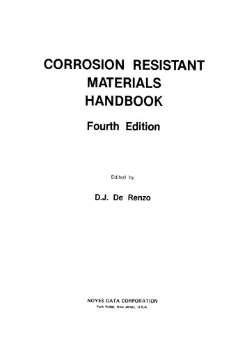 Corrosion Resistant Materials Handbook - Fourth Edition