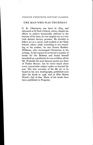 The Man Who Was Thursday