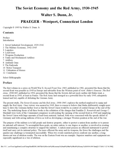 The Soviet Economy and the Red Army, 1930-1945