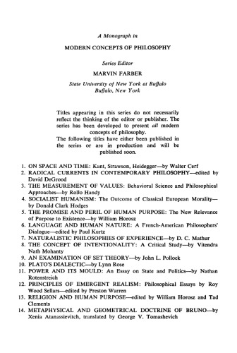 Naturalistic Philosophies of Experience: Studies in James, Dewey and Farber against the Background of Husserl's Phenomenology