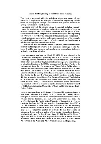 Crystal-Field Engineering of Solid-State Laser Materials