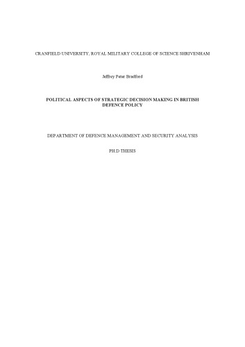 Political aspects of strategic decision making in British defence policy
