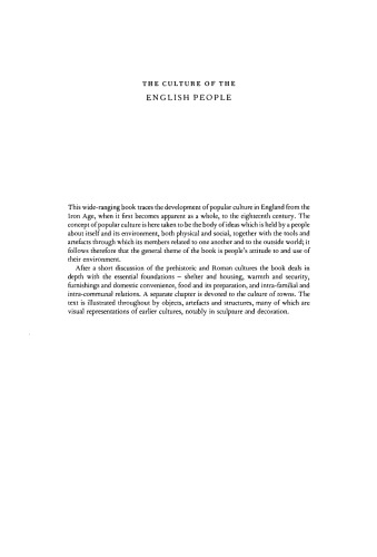 The Culture of the English People: Iron Age to the Industrial Revolution