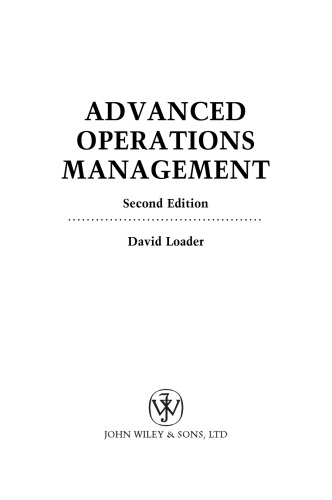 Advanced Operations Management (Securities Institute)