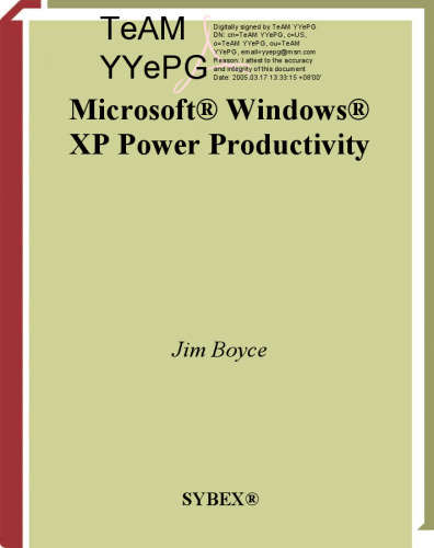 Microsoft Windows XP Power Productivity  (Mastering)