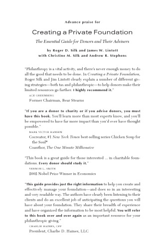 Creating a Private Foundation: The Essential Guide for Donors and Their Advisers