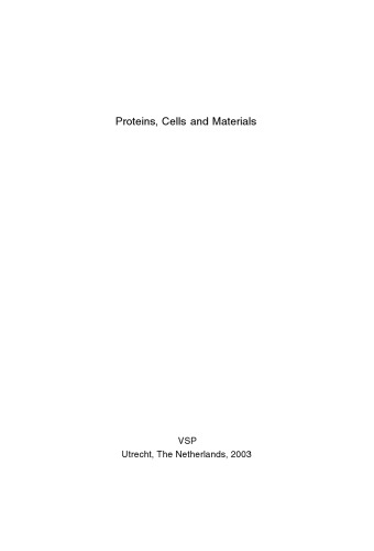 Proteins, Cells and Materials: Festschrift in Honor of the 65th Birthday of Dr. John L. Brash