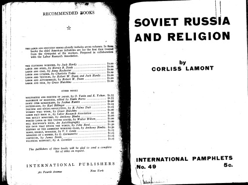 Soviet Russia and religion, (International pamphlets)