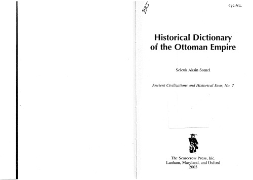 Historical Dictionary of the Ottoman Empire